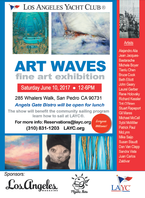Art Waves exhibition flyer June 10 LA Yacht Club